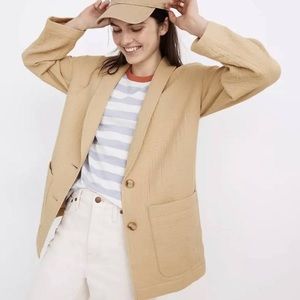 Madewell Dorset Lightspun Blazer, Size Large - Beige Size Large